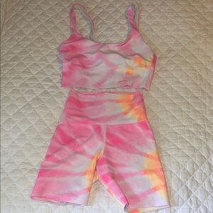 Beach Riot Pink and White Activewear Set